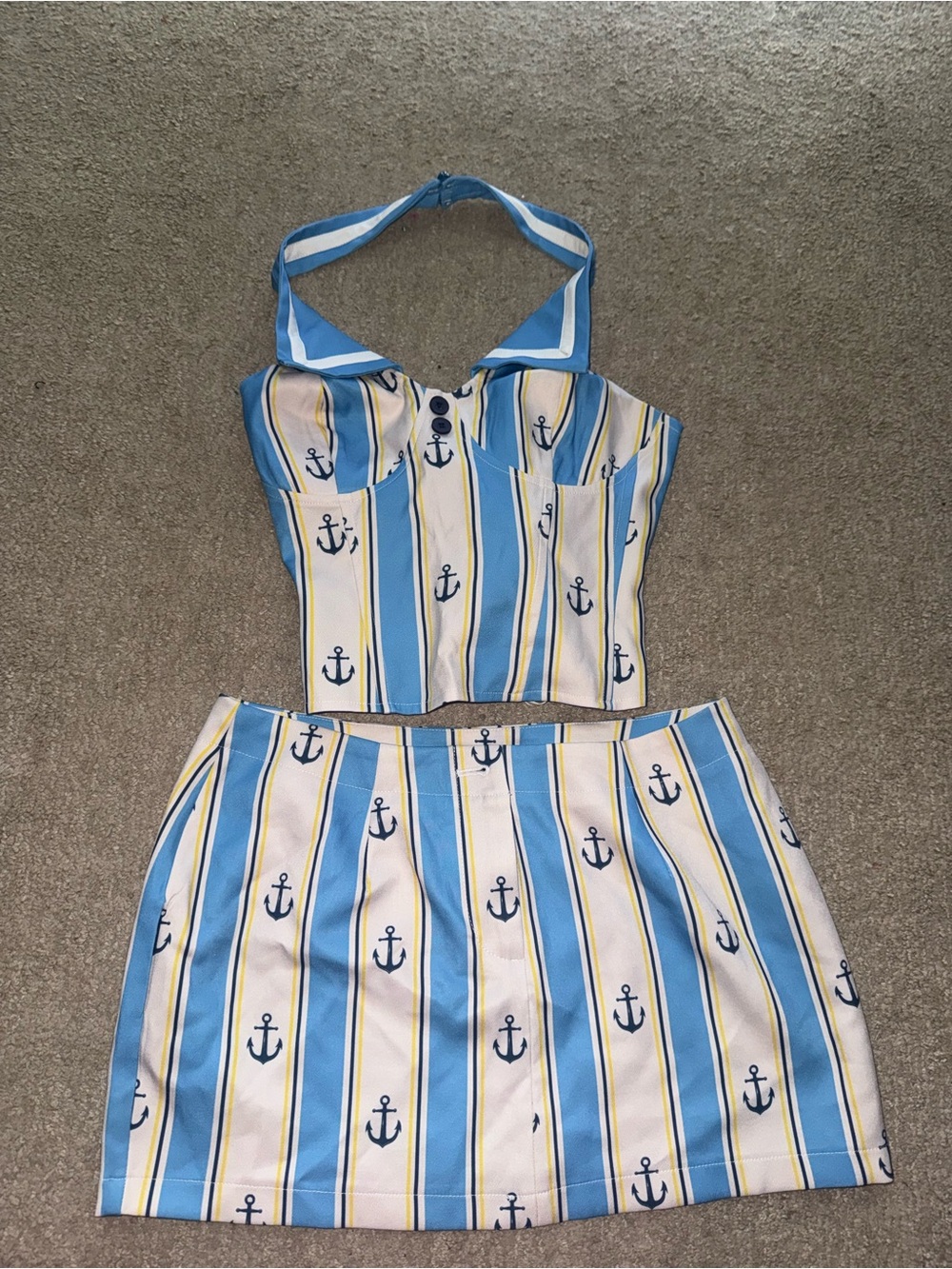 Sailor print two piece set nautical
